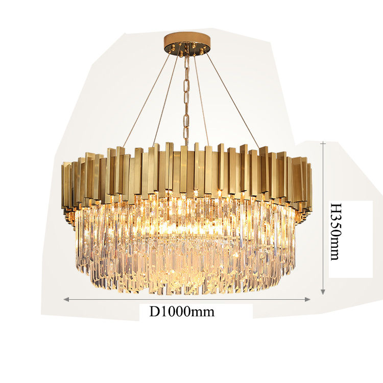 Thumbnail: Gold Crystal Chandeliers Ceiling Lighting