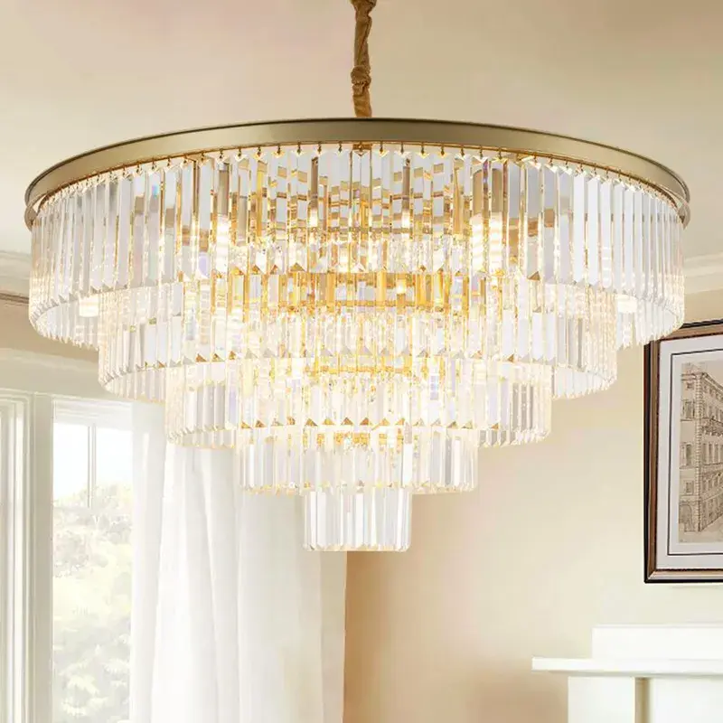 Thumbnail: Modern Round Golden Chandelier Crystal Lighting