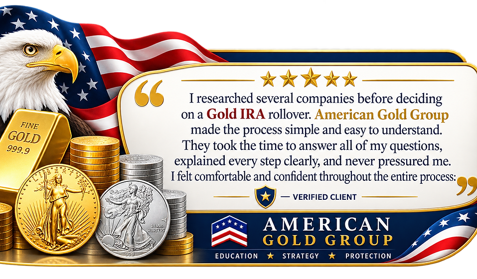 Gold IRA rollover education and retirement account precious metals guide from American Gold Group
