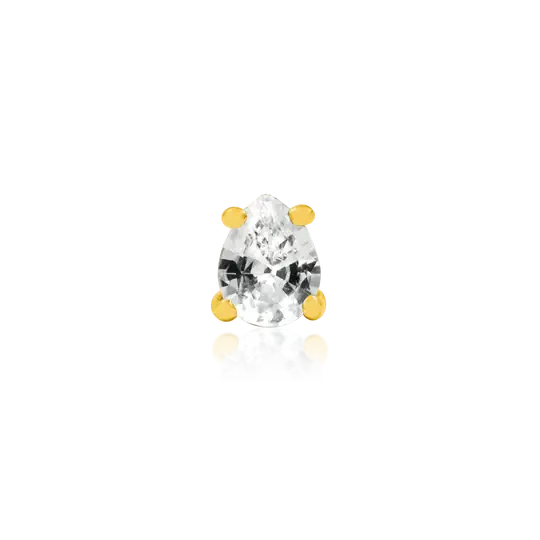 Yellow Gold Pear-Cut CZ