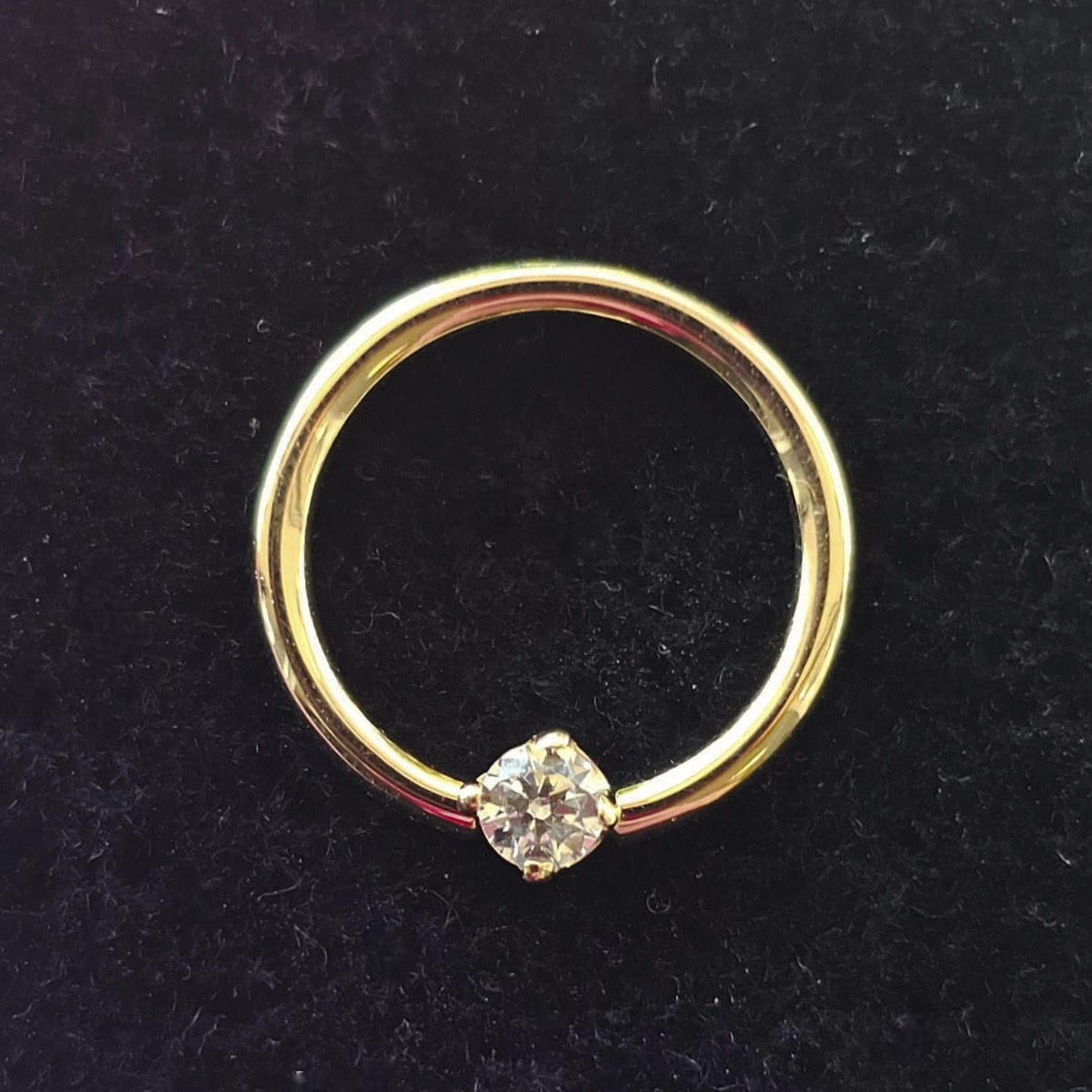 Yellow Gold & White CZ Prong Seam Ring