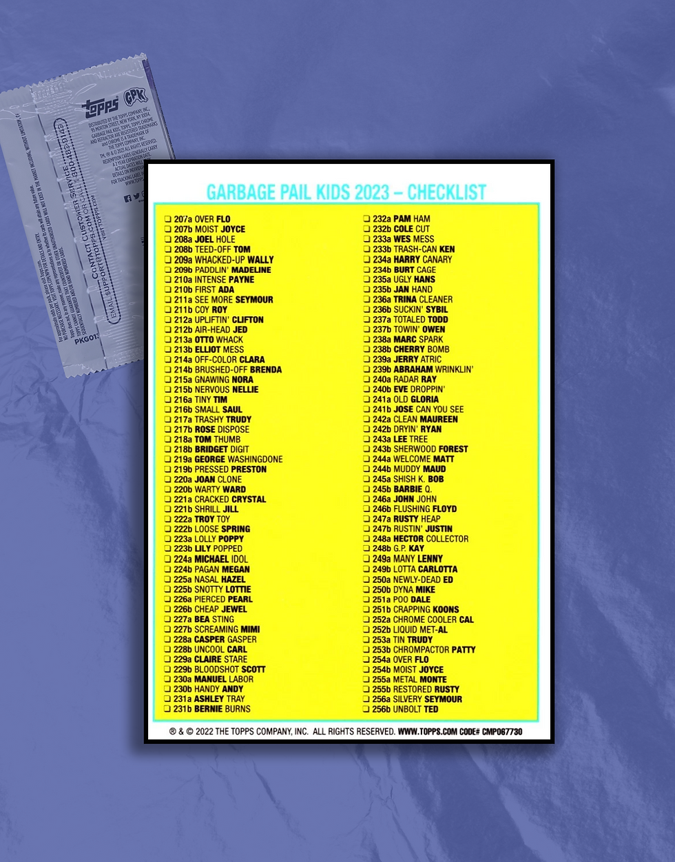 Thumbnail: Back of Garbage Pail Kids Chrome Series 6 custom made binder