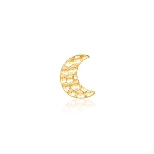 Yellow Gold Hammered Moon