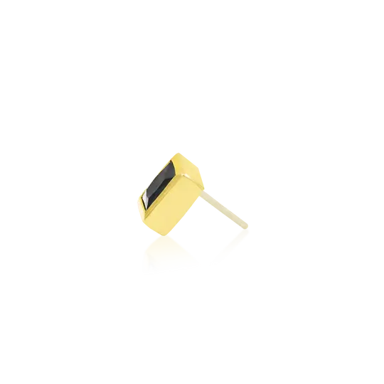Thumbnail: Yellow Gold & Black CZ Square