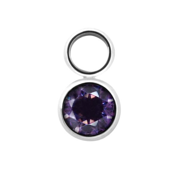 Titanium Amethyst CZ Charm