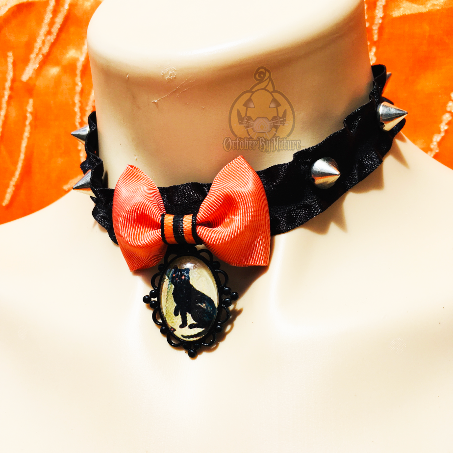 Spiked Black Cat Choker