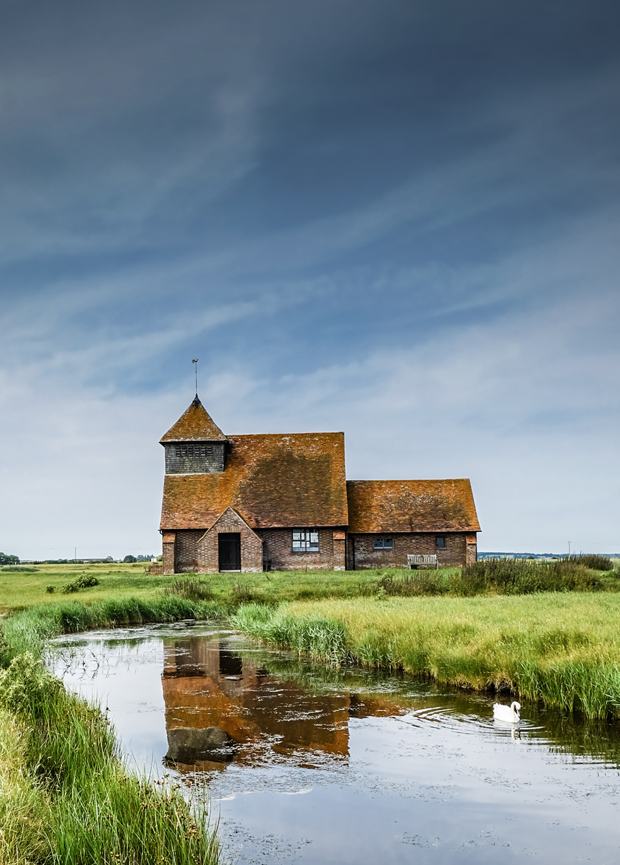 LONELY SWAN AT FAIRFIELD CHURCH by Jenny Monk