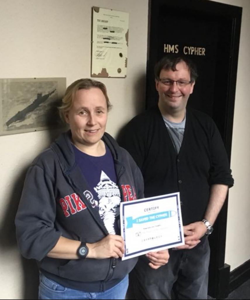 Jo and Andy at Cryptology, Barnsley