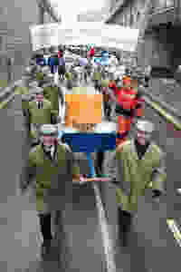 Image of Naylor staff with float at London Mayor's parade