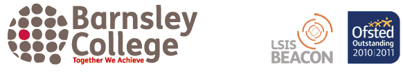 Barnsley College banner and link to website.