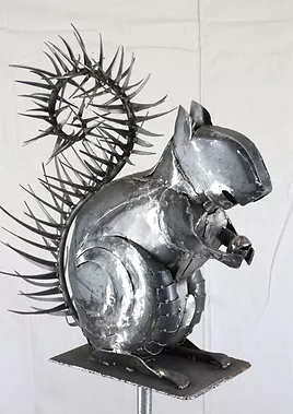 Steel Squirrel Sculpture