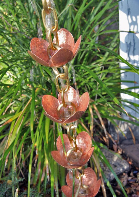Miniature : Copper Tara Flower Rain Chain