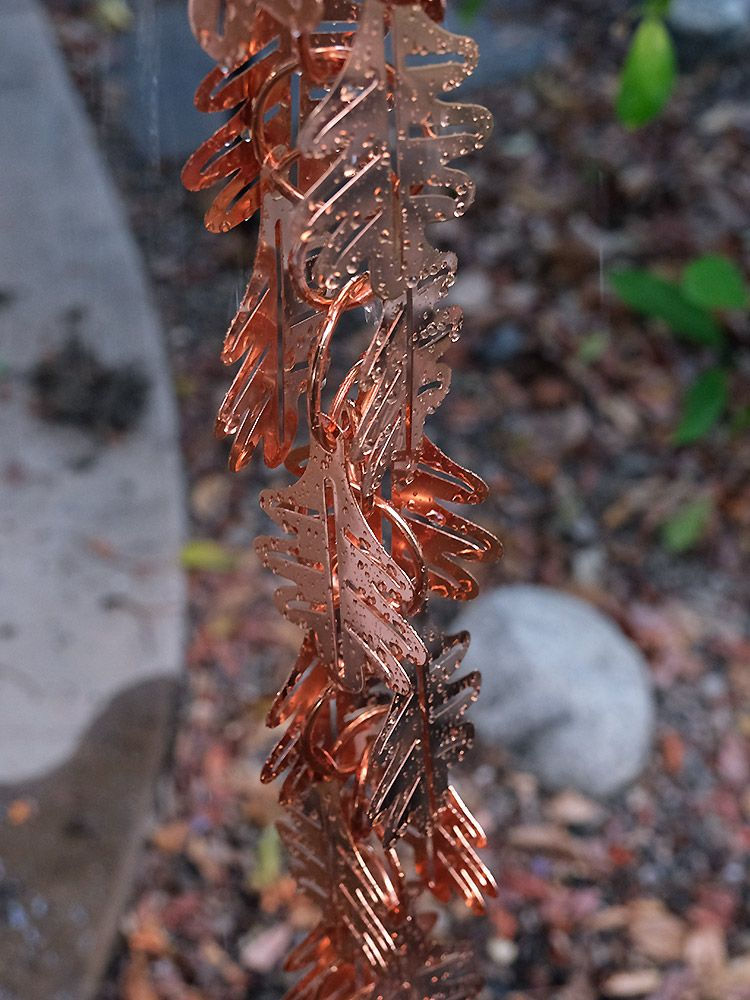 Miniature : Falling Leaves Copper Plated Rain Chains