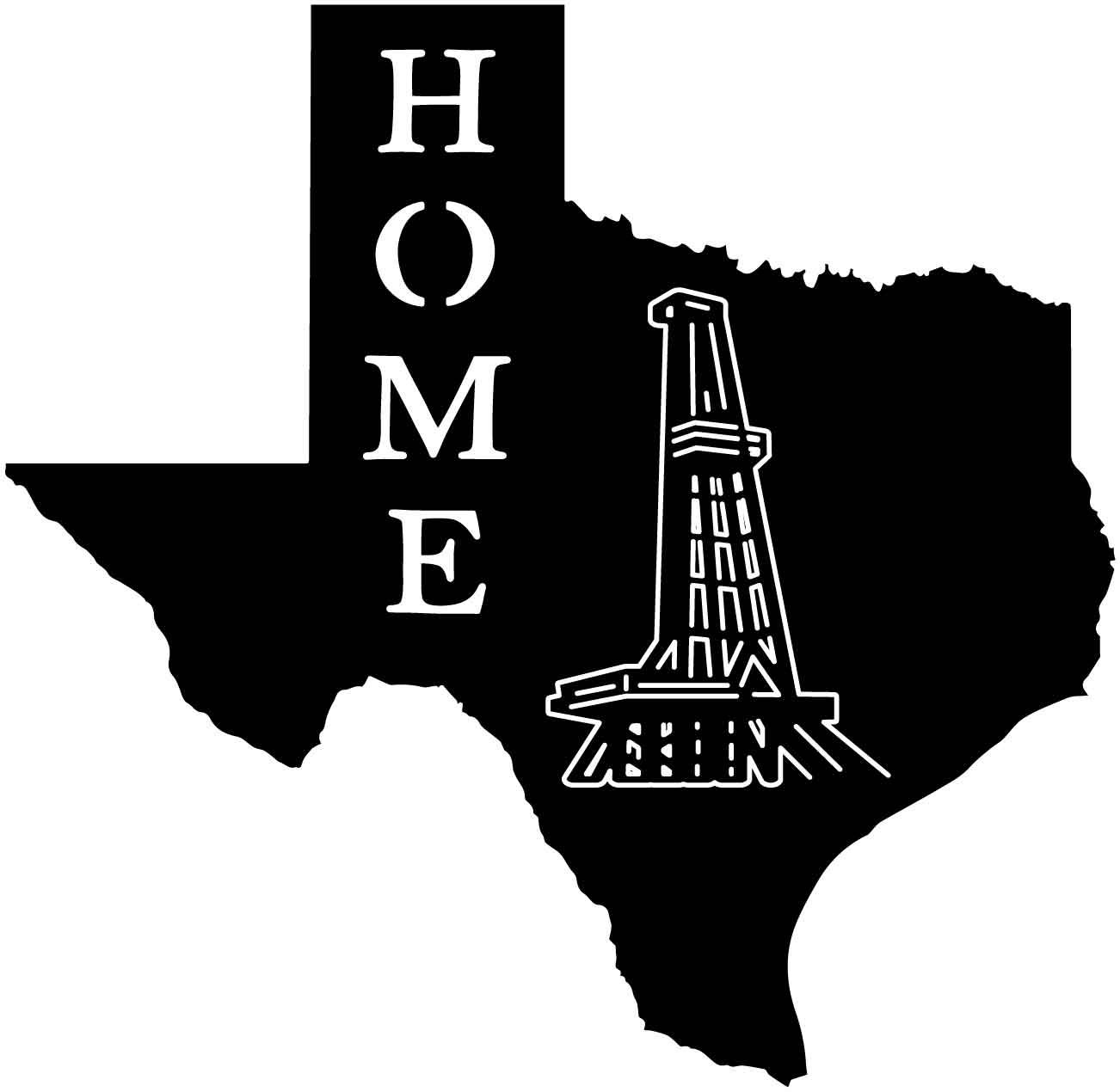 Texas “Home” Oil Rig Metal Wall Art