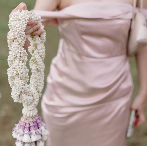 Elegant lavender wedding styling with refined floral and fabric details