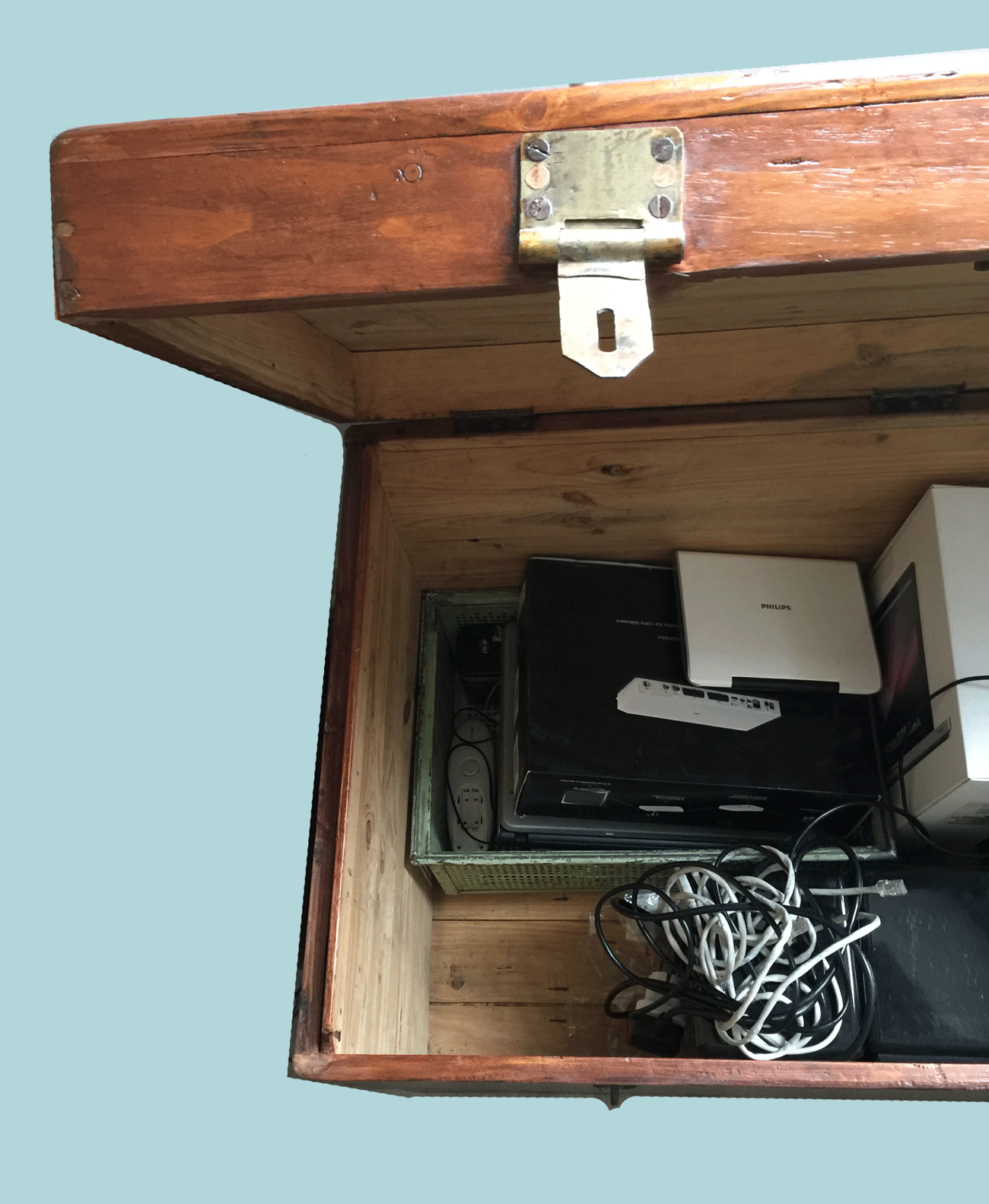 Antique-Wooden-Trunk-Crap-Inside