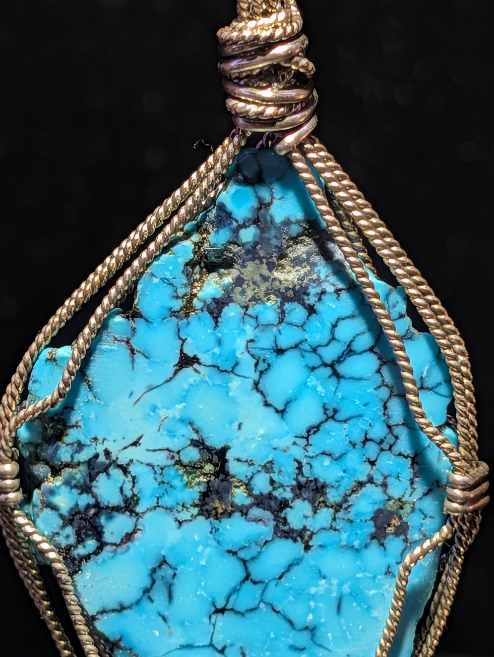 Thumbnail: Spiderweb Turquoise Pendant