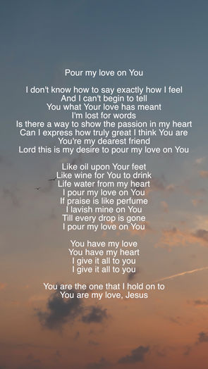 Pour my love on You