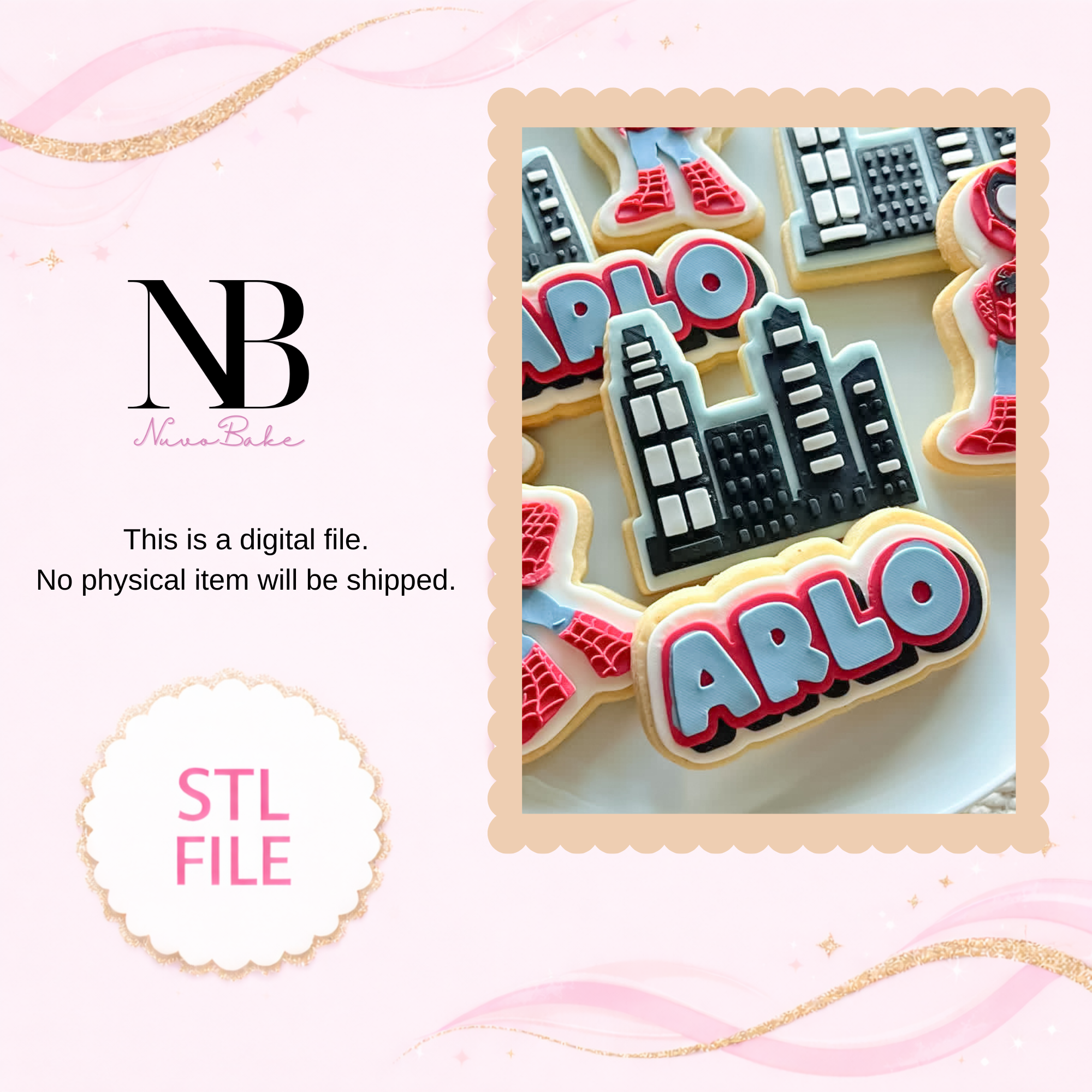 Buildings in a row - Cutter and Stamp (Digital STL file)