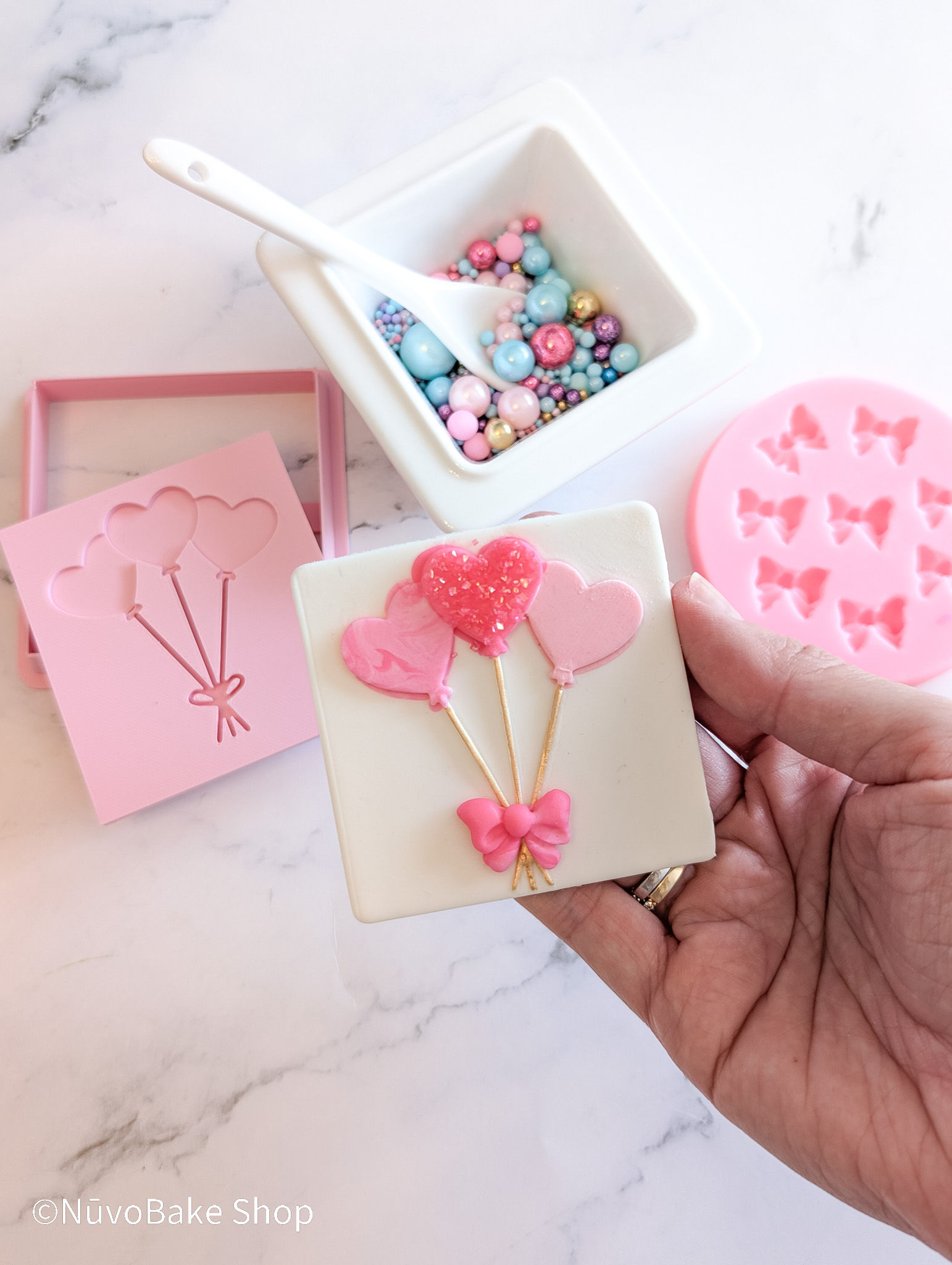 Heart Balloons Cookie Stamp