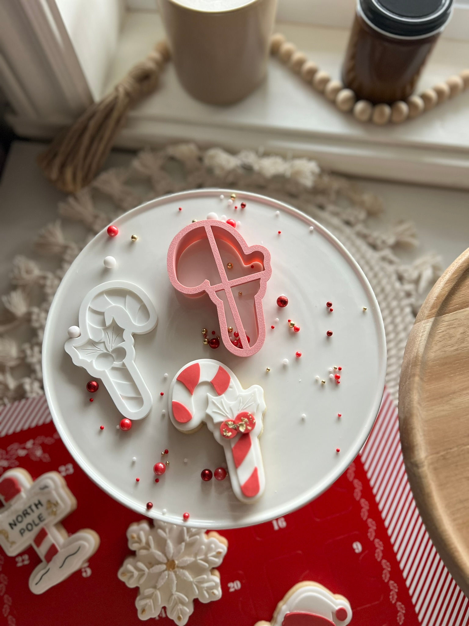 Candy cane with mistletoe Cutter and Stamp