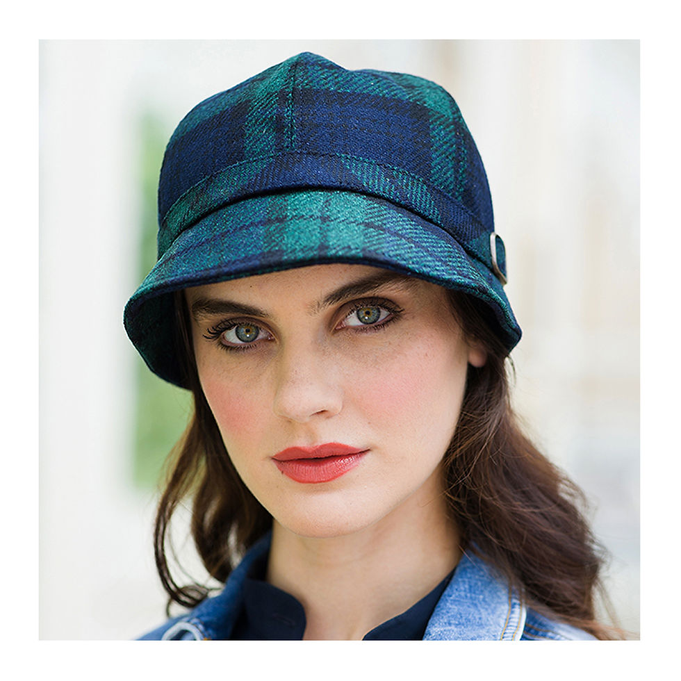 Thumbnail: Mucros Weavers Tweed Flapper Cap - Blackwatch Tartan