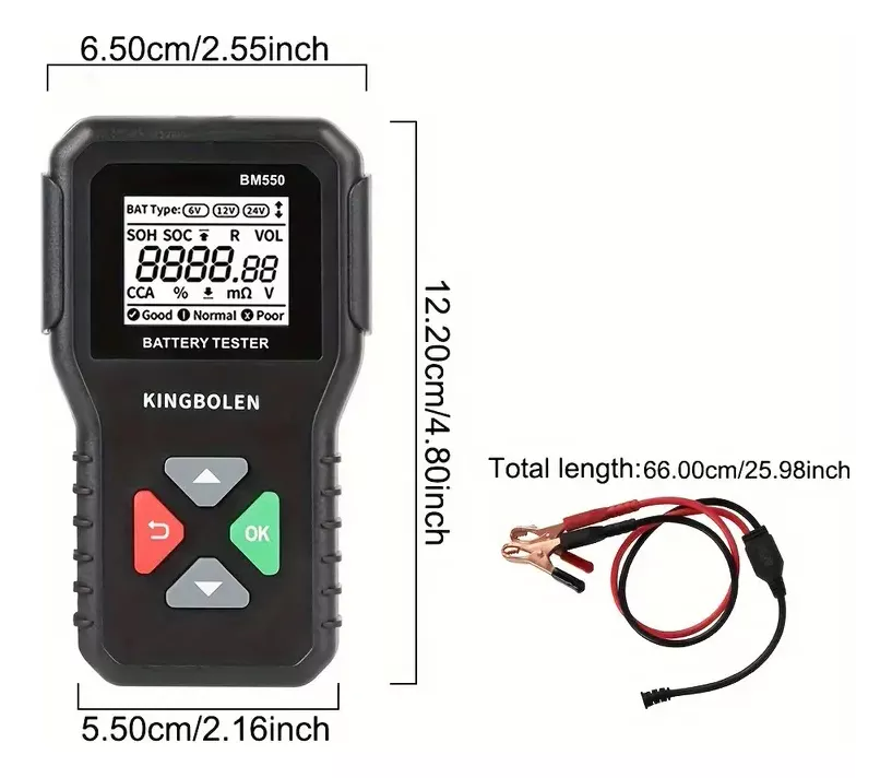 Miniatura: Analizador Probador De Baterías 6v/12v/24v Kingbolen Bm550