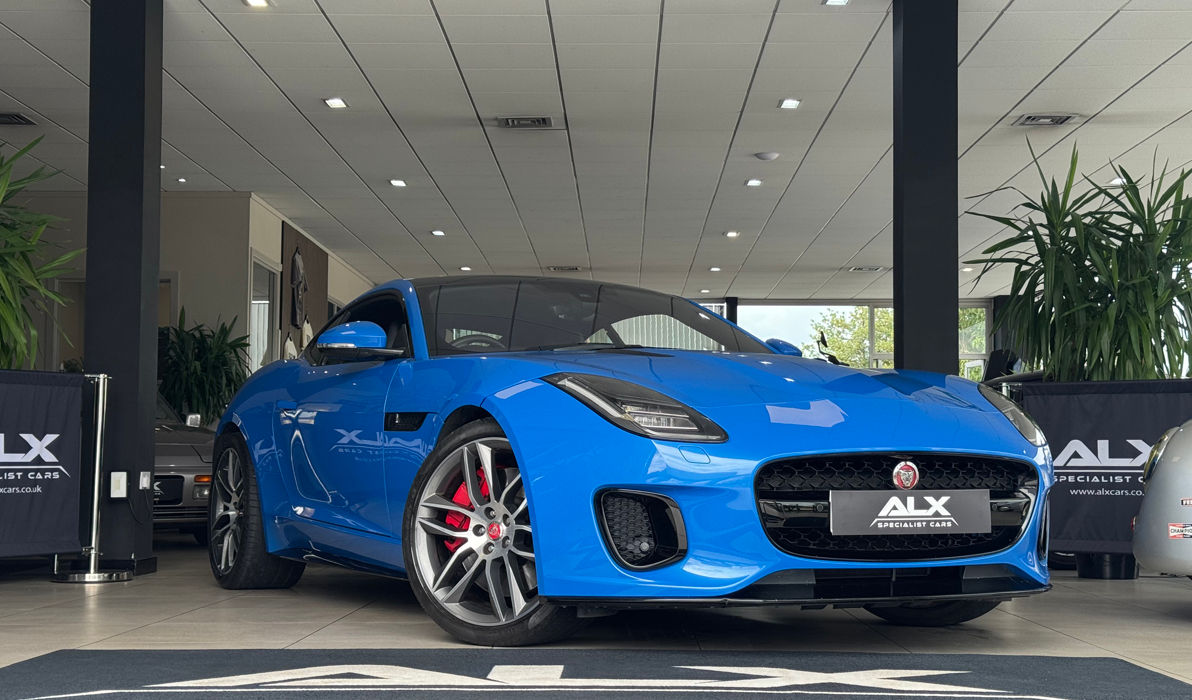 Jaguar F-Type R-Dynamic V6 Finished in Ultra Blue metallic with a Full Black leather & suedecloth interior this incredible F-Type R-Dynamic fitted with the 340bhp V6 engine is presented in immaculate condition. The car comes complete with a Full Jaguar min dealer service history carried out every year. The car boasts a fantastic factory specification including the Fixed panoramic sunroof, 20" alloy wheels, Black exterior package, and the Fixed rear spoiler. In addition to the already fantastic factory spec the car is also fitted with a Quicksilver sprots exhaust system which brings out the best of the masterpiece that is this V6 engine. For more details on this incredible example get in touch with a member of the team today on 01765 522523.