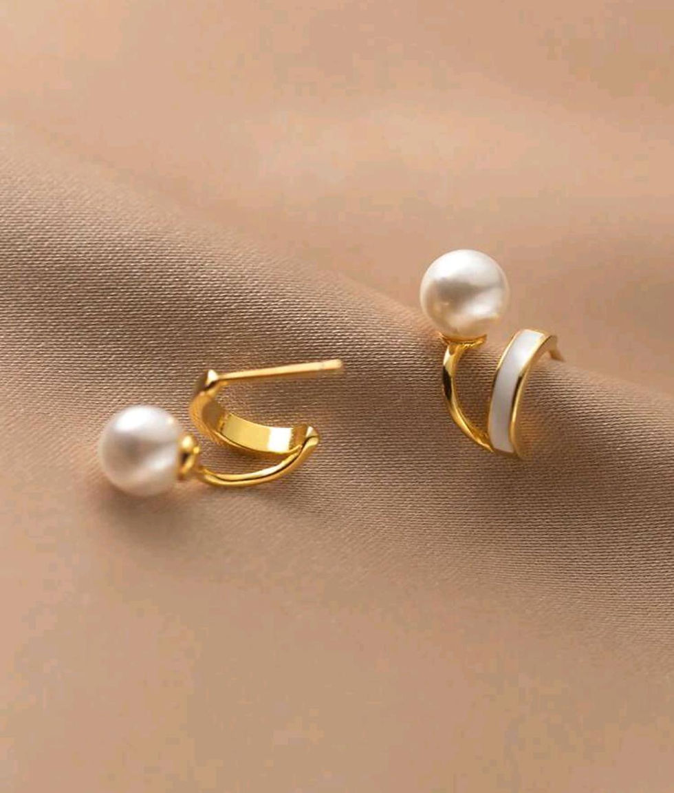 Thumbnail: "The Grace of Transformation" Sterling Silver Pearl Drops