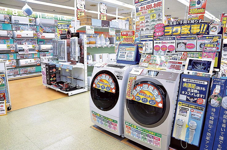 家電量販店の洗濯器売り場