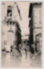 Stone throwing after a riot in Nicosia January 1958