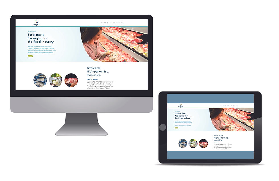 Website designed for a new and very successful packaging company, Treplar