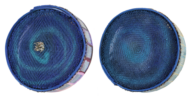 Dad's Tehilim, Diptych, 2007 Book of Psalms, oil and sieves, 53x106x10 (x2)