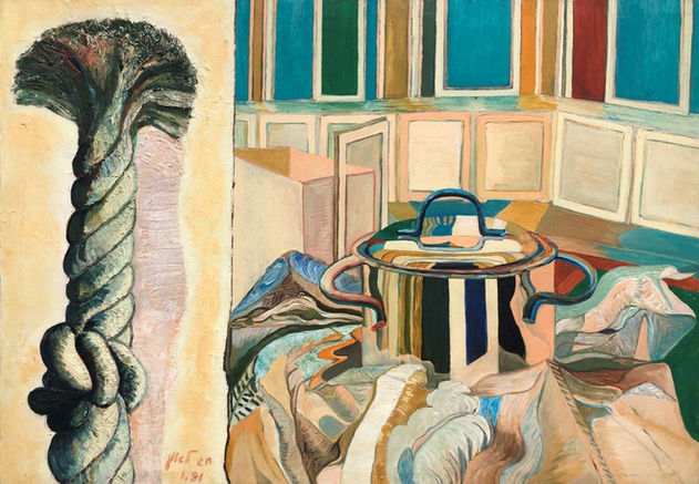 In the Kitchen, 1991. oil on canvas 71x96.jpg