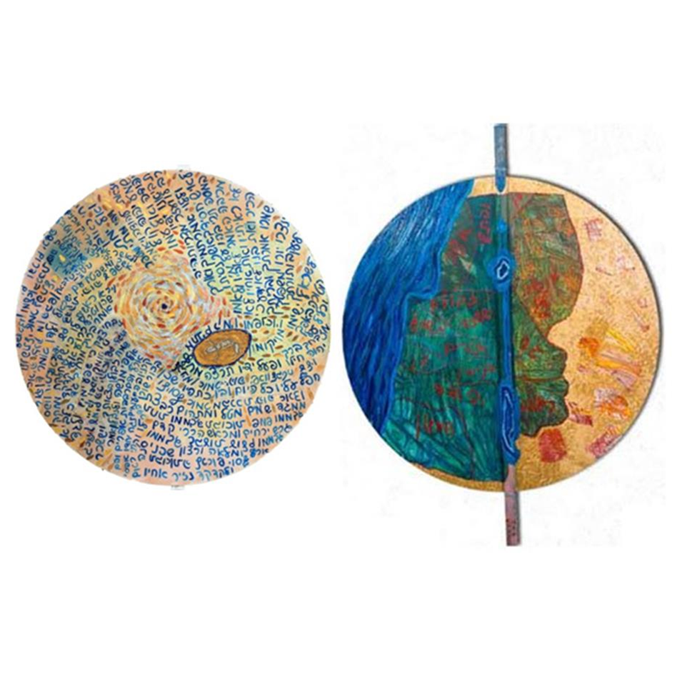 The 12 Tribes, diptych, oil on plywood, 140⌀