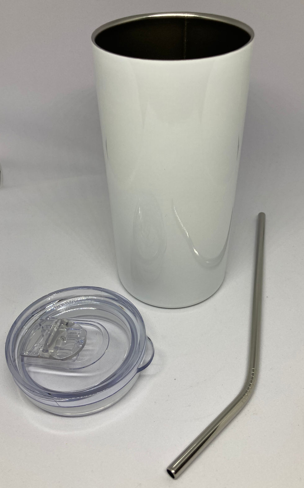 Miniatura: 16 oz. White Stainless Steel Skinny Tumbler.