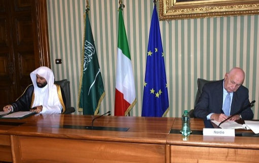 Il Ministro Carlo Nordio e l'omologo Waleed bin Mohammed Al-Smaani