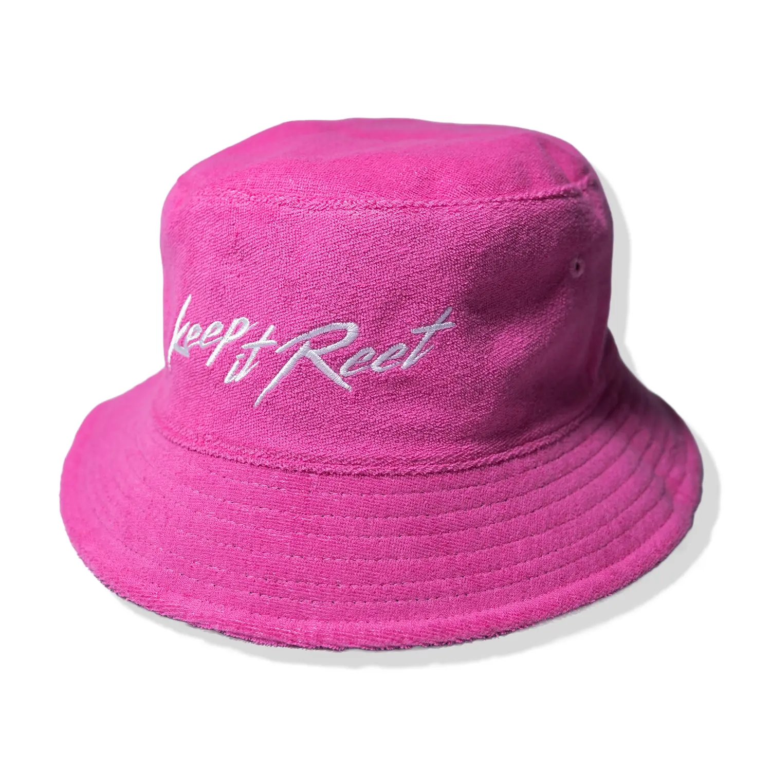 PINK/BLACK REVERSIBLE TERRY TOWEL - BUCKET HAT