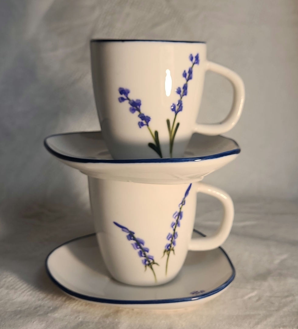 Miniature : Tasse et sous-tasse à café "Lavande"