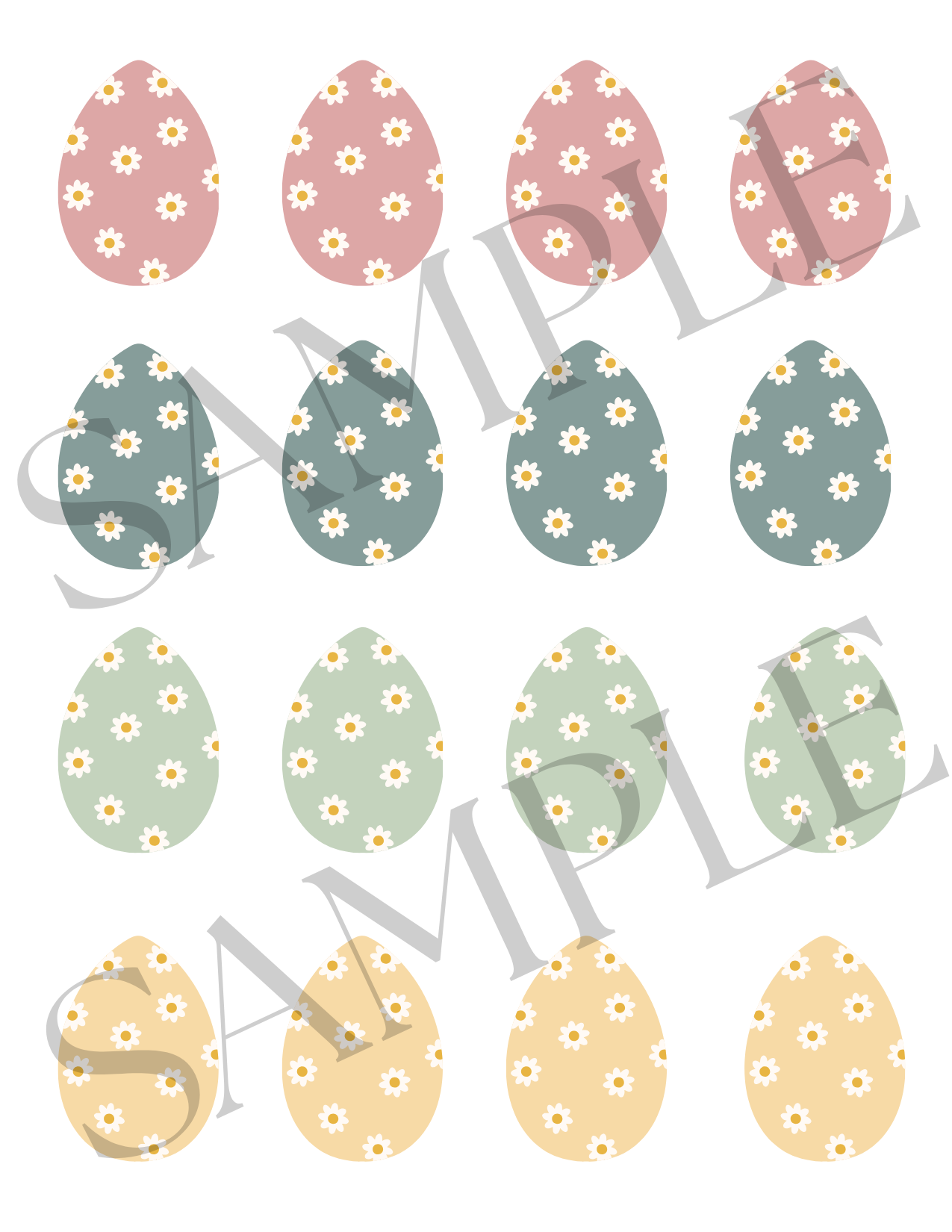 Easter Transfer Sheet-Floral Eggs