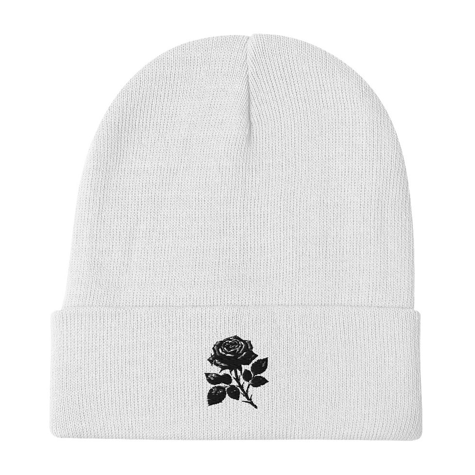 Black Rosed Beanie