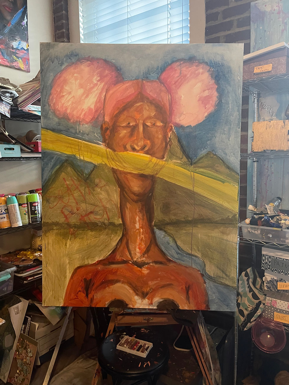 Thumbnail: Caution: Under Corruption 36 x 48 in