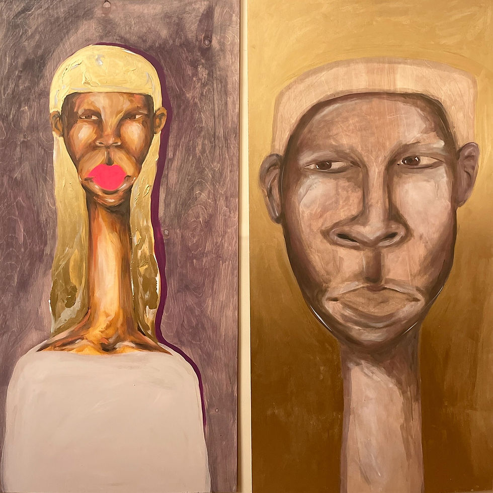 Thumbnail: Gold Do-rag, Pink Lips 24 x 48 in
