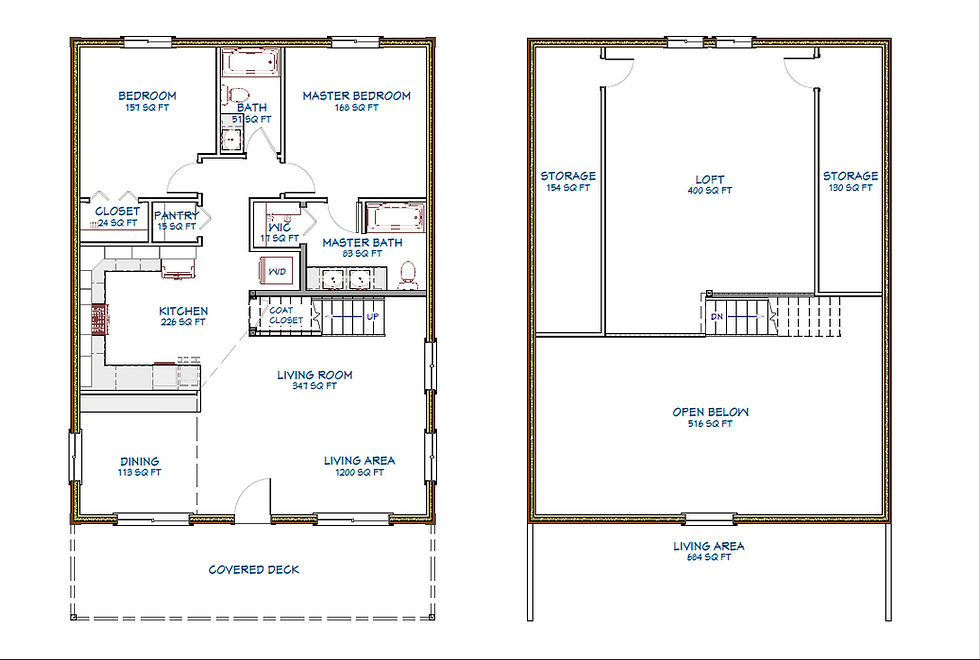 Floor Plan #3 Both Floors Rendering