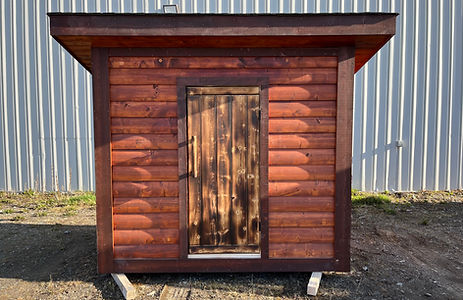 Custom log sauna exterior