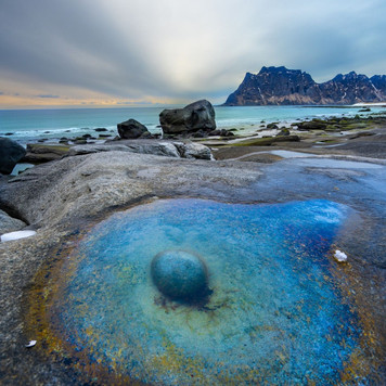 Seascape, Ocenography, coast of Iceland, coast of Norway, Coast of Greenland, Arctic, Arctic circle, mountain, rock formation, geology,  landscape photographer, Seascape Photography, Meike Kathrin Zylmann, Arctic Reflection Photo

