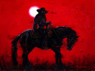 Spooky goth western horror art by Dark Hollow Arts