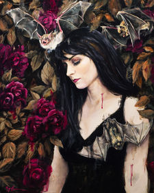 Vampire Bat, figurative spooky art by Dark Hollow Arts 