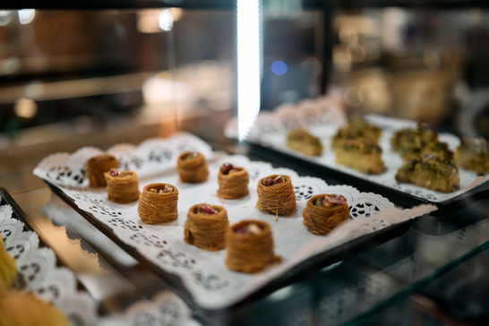 Syrische Pistazien-Nester als Dessert bei Bab Kisan in Berlin-Moabit