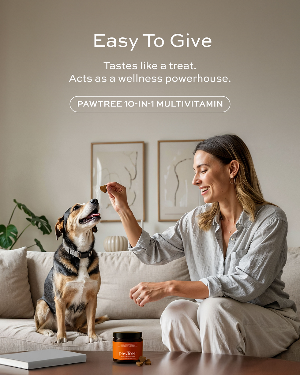 Less shedding, less itching, better health. Support 10 key areas of your pet’s wellness with pawTree’s 10-in-1 supplement, backed by science and love.